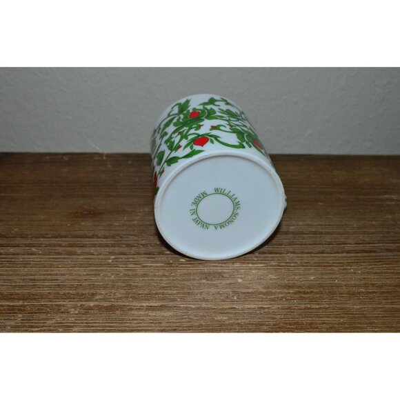 William Sonoma Coffee Mug Green Vine & Red Floral Pattern Japan Ceramic Cup - Picture 5 of 9
